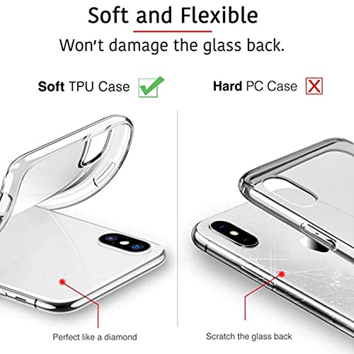 Phone Case for TCL 20 XE/5087Z (6.52"), with [2 x Tempered Glass Protective Film], KJYF Clear Soft TPU Shell Ultra-Thin [Anti-Scratch] [Anti-Yellow] Case for TCL 20 XE/5087Z - Transparent