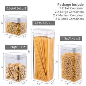 CLEVHOM Cereal Containers Storage, Airtight Food Storage Container BPA Free Plastic Cereal Containers Moisture-Proof Large Pantry Organization and Storage for Pasta, Oats, Candy, Cereal - 7 Pieces