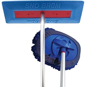 SNOBRUM 365 - Snow Remover for Cars and Trucks with Microfiber Mop Head for Cleaning - 2-in-1 Snow and Car Cleaning Brush for Year Round Use - 28 to 63 Inch Automotive Brush with Foam and Mop Head