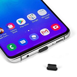 CaseBuy 20x USB C Anti Dust Plugs for iPhone 15 Pro Max, Samsung Galaxy S23, S22, S21, S20,A53, Note 20, Pixel, MacBook, Laptop, Cell Phone Dust Cover for Any USB Type C Charging Port- Black