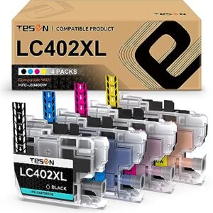 TESEN LC402XL Compatible Ink Cartridge Replacement for Brother LC-402XL High Capacity LC402 402 for Brother MFC-J5340DW MFC-J6540DW MFC-J6740DW MFC-J6940DW Printer Black Cyan Magenta Yellow 4 Packs