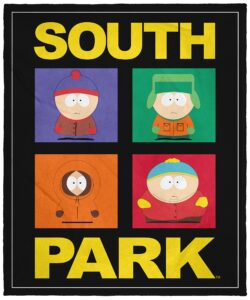 intimo south park stan marsh kyle cartman kenny mccormick color frames throw blanket