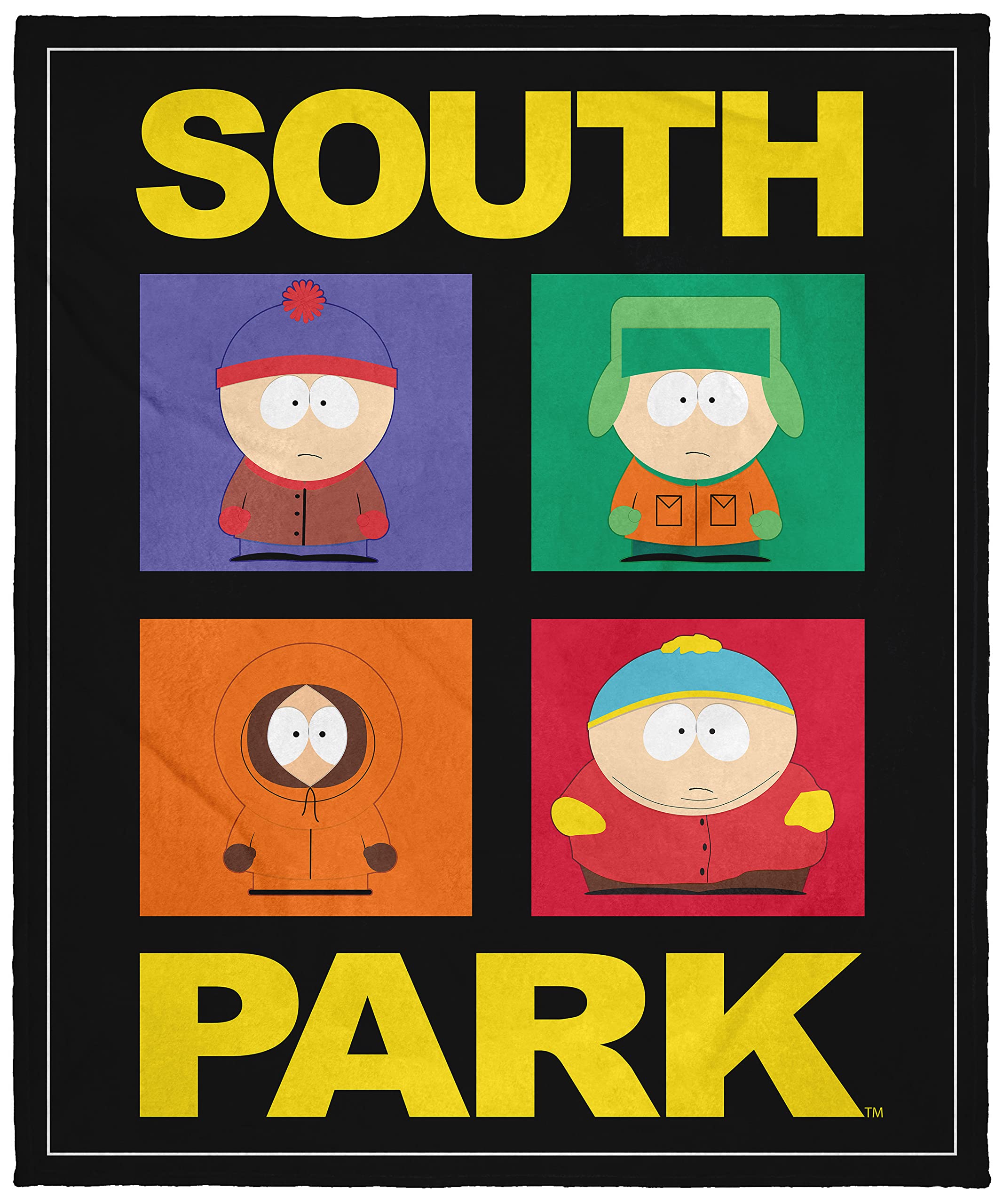 INTIMO South Park Stan Marsh Kyle Cartman Kenny McCormick Color Frames Throw Blanket