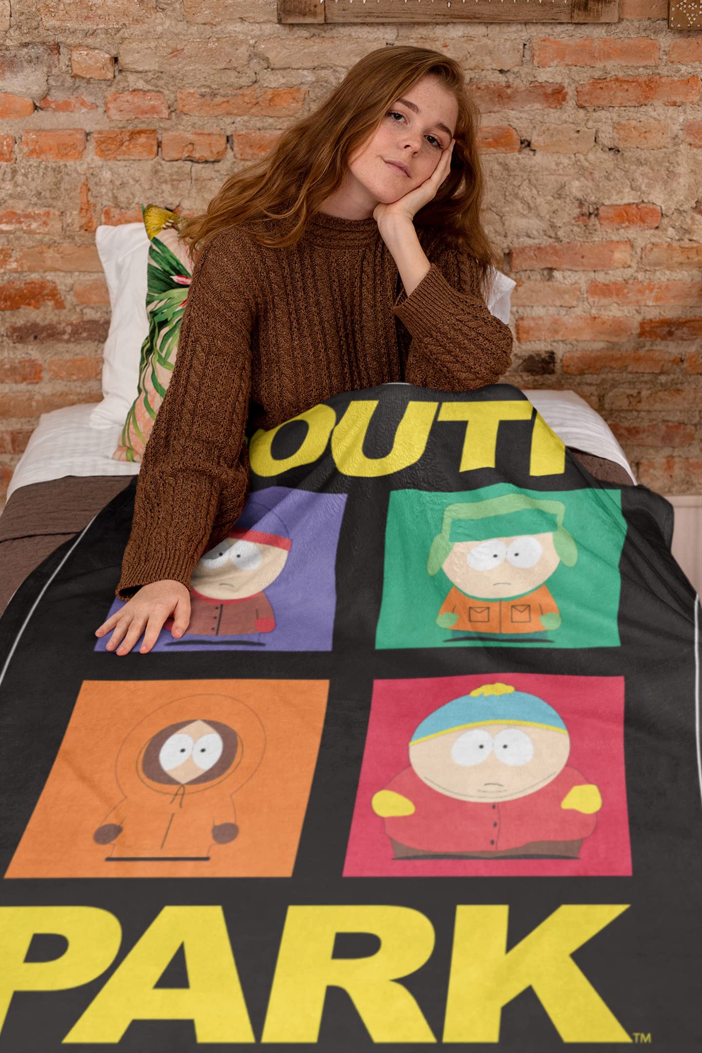 INTIMO South Park Stan Marsh Kyle Cartman Kenny McCormick Color Frames Throw Blanket