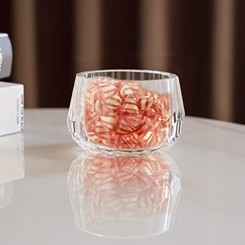 DONOUCLS Crystal Candy Dish Tiny Hand-Cut Small Decorative Bowl H2.4 x W3.2 for Home Decor