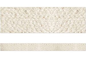 teacher created resources everyone is welcome woven straight border trim (tcr7127), natural