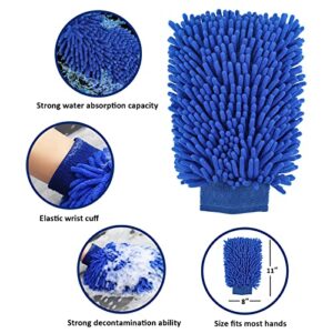 AUTODECO 26Pcs Car Wash Cleaning Kit - Car Care Wash Tools Kit Car Detailing Set with Snow Shovel Microfiber Cleaning Cloth Clay Mitt Car Wash Mitt Storage Box