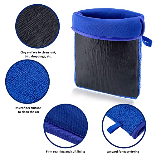 AUTODECO 26Pcs Car Wash Cleaning Kit - Car Care Wash Tools Kit Car Detailing Set with Snow Shovel Microfiber Cleaning Cloth Clay Mitt Car Wash Mitt Storage Box