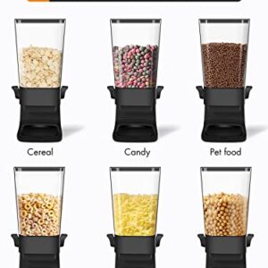 Conworld Cereal Dispenser Countertop, Large Capacity Rice Dispenser Cereal Container Storage, Not Easy to Crush Food, Dry Food Dispenser for Rice, Candy & Snack, Black (5.5 Qt)