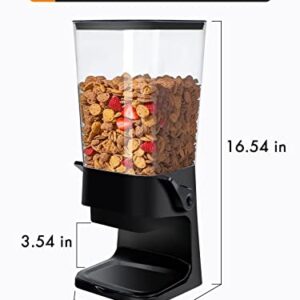 Conworld Cereal Dispenser Countertop, Large Capacity Rice Dispenser Cereal Container Storage, Not Easy to Crush Food, Dry Food Dispenser for Rice, Candy & Snack, Black (5.5 Qt)