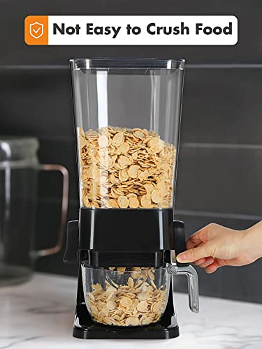 Conworld Cereal Dispenser Countertop, Large Capacity Rice Dispenser Cereal Container Storage, Not Easy to Crush Food, Dry Food Dispenser for Rice, Candy & Snack, Black (5.5 Qt)