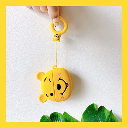 COCOMII Cartoon Case Compatible with AirPods 3 - Silicone, Slim, Matte, Cute Funny Animated, Anxiety & Stress Relief, Keychain Ring, Fingerprint Resistant, Anti-Scratch, Shockproof (Winnie The Pooh)