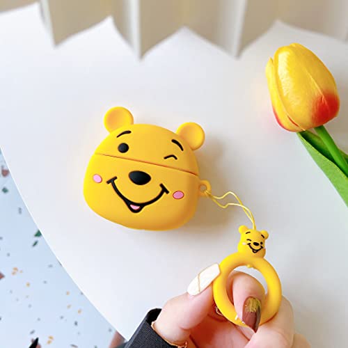 COCOMII Cartoon Case Compatible with AirPods 3 - Silicone, Slim, Matte, Cute Funny Animated, Anxiety & Stress Relief, Keychain Ring, Fingerprint Resistant, Anti-Scratch, Shockproof (Winnie The Pooh)