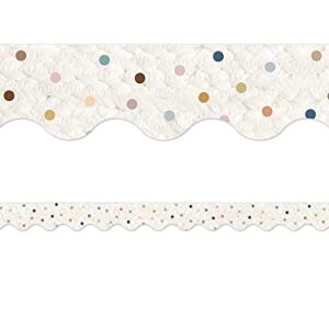 Teacher Created Resources Everyone is Welcome Dots Scalloped Border Trim (TCR7158)