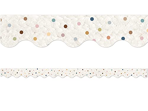 Teacher Created Resources Everyone is Welcome Dots Scalloped Border Trim (TCR7158)