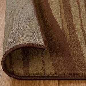SUPERIOR 5' x 8' Indoor Runner Area Rug with Jute Backing, Modern Floor Decor for Home Hallway, Living Room, Floor Cover, Entryway, Bedroom, Modern Abstract Multi-Colored, Taupe