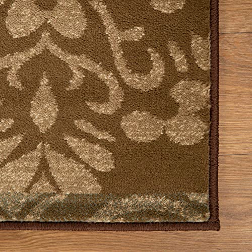 SUPERIOR Indoor Area Rug or Runner, Jute Backing, Modern Farmhouse Floral Color Block, Ideal for Entryway, Living Room, Kitchen, Bedroom, Hallway, Floor Cover, Rockhill Collection, 4' x 6', Beige