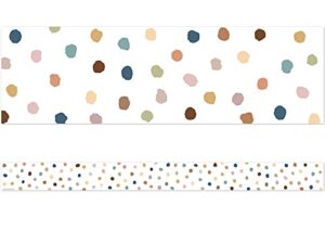 teacher created resources everyone is welcome painted dots straight border trim (tcr7165)