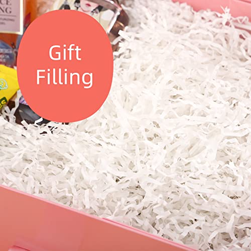 HAPPY POTATO 0.5 LB White Shredded Paper for Gift Baskets, Crinkle Cut Paper Shred Filler, Crinkle Paper for Gift Wrapping