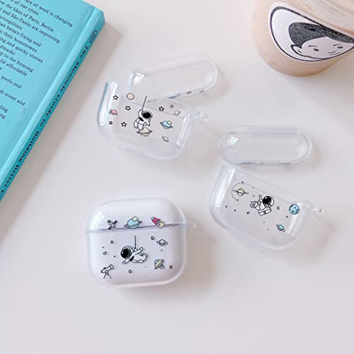 ZTOFERA Clear Case for Apple Airpods 3rd Generation, Shockproof Protective Airpods 3 Case Cover, Cute Astronaut Pattern for Girls Boys, Anti-Scratch Portable Airpod 3 Charging Case,Astronaut Hug