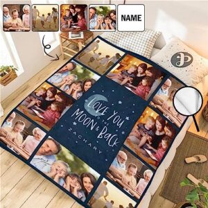 Artsadd Custom Multi Photos Blanket Fun Christmas Birthday Gift for Adult Women Men Personalized Picture Throw Blankets