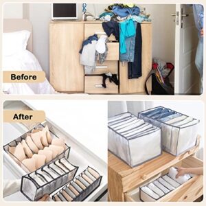 TIGARI Wardrobe Clothes Organizer, Drawer Organizer for Clothing, Closet Organizers and Storage, Drawer Dividers for Clothes, Mesh Separation Box for Thin Jeans, Trousers, T-shirts, Skirts