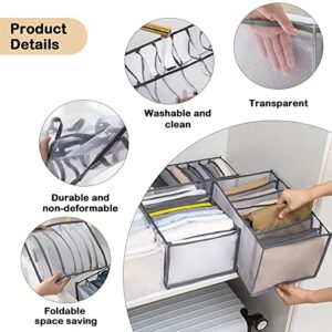 TIGARI Wardrobe Clothes Organizer, Drawer Organizer for Clothing, Closet Organizers and Storage, Drawer Dividers for Clothes, Mesh Separation Box for Thin Jeans, Trousers, T-shirts, Skirts