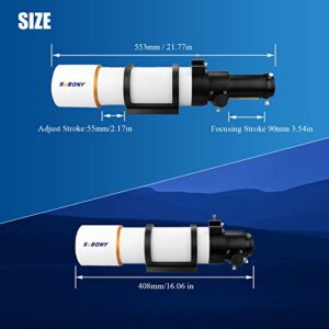 SVBONY SV48P Telescope, 90mm Aperture F5.5 Refractor OTA for Adults Beginners, Telescopes for Deep Sky Astrophotography and Visual Astronomy