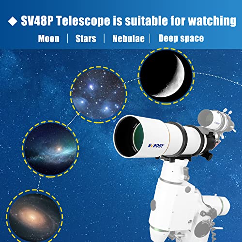 SVBONY SV48P Telescope, 90mm Aperture F5.5 Refractor OTA for Adults Beginners, Telescopes for Deep Sky Astrophotography and Visual Astronomy