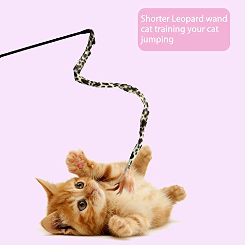 M JJYPET Cat Wand Toys, Interactive Kitten Toys for Indoor Cats,Colorful Cat Teaser Wand String for Cat Kitten Exercise-3PCS