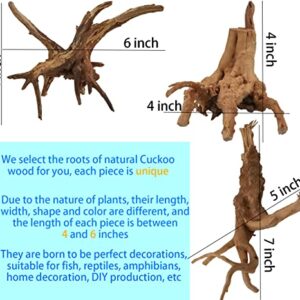 Vmiapxo 8 Pack Natural Driftwood for Aquarium, Aquarium Decor Spider Wood Freshwater Fish Tank Reptile Driftwood Branch (4"- 6")