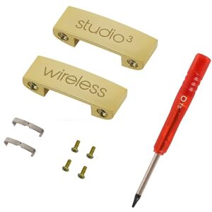 studio 3 hinge as same as the oem replacement parts accessories durable repair kit compatible with beats by dre studio 3 wireless (a1914) headphones (gold)