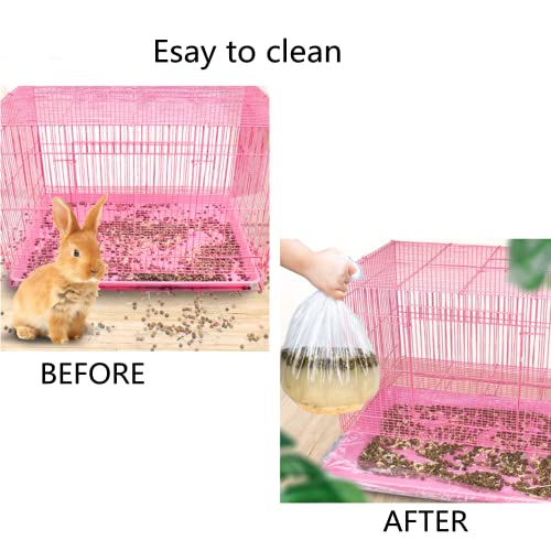 POFUIERKN 30 Pcs Disposable Rabbit Guinea Pig Cage Liners Plastic Clear Bunny Cage Liner Bag Universal Toilet Film,Small Animal Bedding, Hamster Bunny Litter Pan Bags