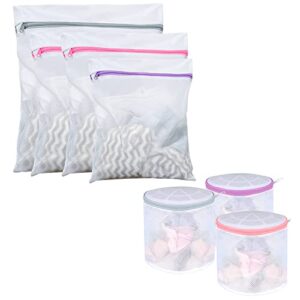3 pack bra laundry bag for washing machine, 4 pack mesh laundry bags for delicates, liwilong lingerie wash bag, bra bag for washing machine