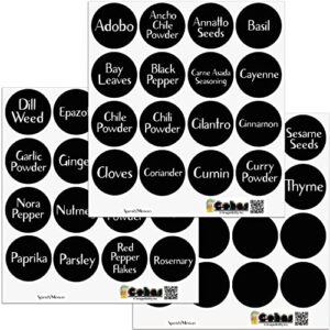 cohas chalkboard labels for libbey 4.5 ounce glass spice jars includes 48 preprinted labels, spanish and mexican spices