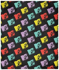mtv music television retro toss iconic 80's logo plush fleece throw blanket wall scroll