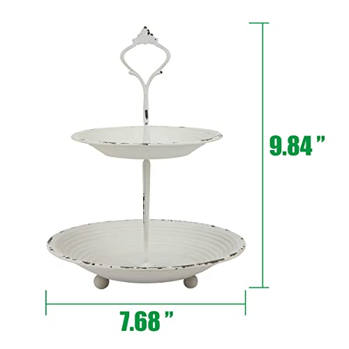 Stonebriar 2 Tier Trinket Tray with Attached Handle, 9.8", 9.8 x 7.6