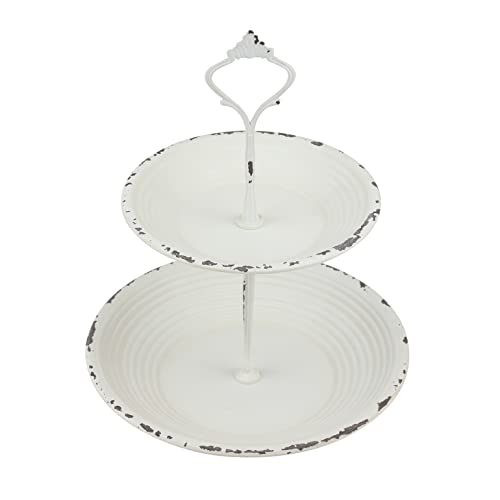 Stonebriar 2 Tier Trinket Tray with Attached Handle, 9.8", 9.8 x 7.6