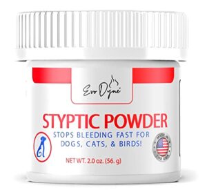 styptic powder for dogs, cats, and birds (2 oz) by evo dyne | fast-acting blood stop powder for pets | quick stop bleeding powder for dog nail clipping, grooming, cuts and more (1-pack)