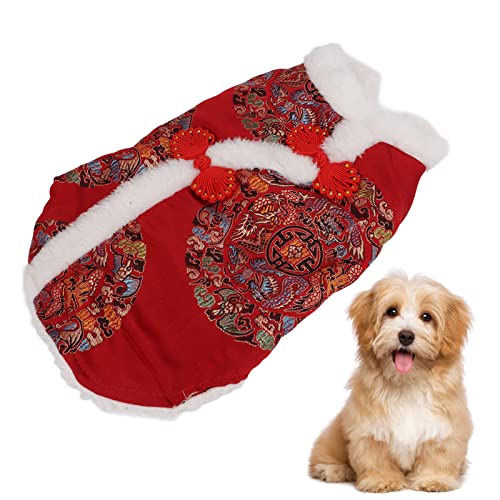 Pssopp Dog Tang Suit Dog Winter Cloth Happy New Year Qipao Costume Tang Dynasty Cat Dress