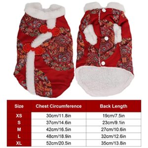 Pssopp Dog Tang Suit Dog Winter Cloth Happy New Year Qipao Costume Tang Dynasty Cat Dress