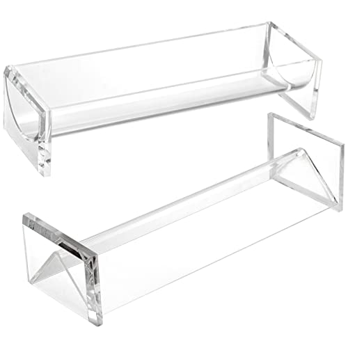 SOUJOY 2 Pack Cracker Tray for Serving, Acrylic Biscuit Stand Cracker Server, Rectangular Clear Food Display Holder For Countertop, Home, Wedding Events, Parties And Events