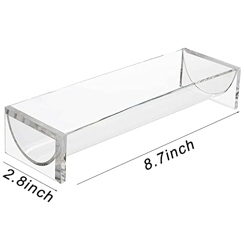 SOUJOY 2 Pack Cracker Tray for Serving, Acrylic Biscuit Stand Cracker Server, Rectangular Clear Food Display Holder For Countertop, Home, Wedding Events, Parties And Events