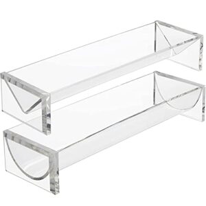 SOUJOY 2 Pack Cracker Tray for Serving, Acrylic Biscuit Stand Cracker Server, Rectangular Clear Food Display Holder For Countertop, Home, Wedding Events, Parties And Events