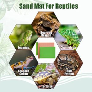 Tfwadmx 2 Pack Reversible Reptile Carpet, 39’’ x 20’’ Terrarium Bedding Substrate Liner Lizard Soft Mats Reptile Cage Mat Supplies and Tongs for Bearded Dragon Tortoise Leopard Gecko Snake