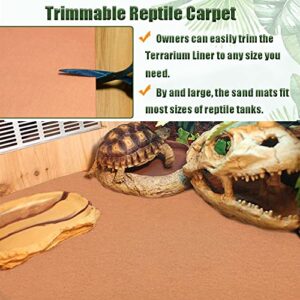 Tfwadmx 2 Pack Reversible Reptile Carpet, 39’’ x 20’’ Terrarium Bedding Substrate Liner Lizard Soft Mats Reptile Cage Mat Supplies and Tongs for Bearded Dragon Tortoise Leopard Gecko Snake