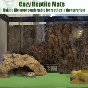 Tfwadmx 2 Pack Reversible Reptile Carpet, 39’’ x 20’’ Terrarium Bedding Substrate Liner Lizard Soft Mats Reptile Cage Mat Supplies and Tongs for Bearded Dragon Tortoise Leopard Gecko Snake