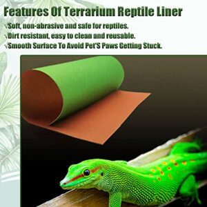 Tfwadmx 2 Pack Reversible Reptile Carpet, 39’’ x 20’’ Terrarium Bedding Substrate Liner Lizard Soft Mats Reptile Cage Mat Supplies and Tongs for Bearded Dragon Tortoise Leopard Gecko Snake