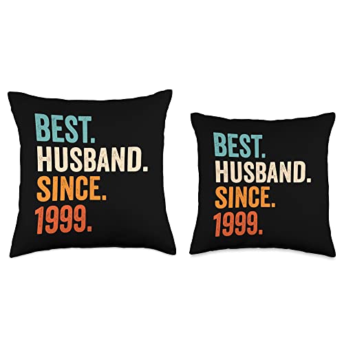 24th wedding anniversary gifts for him Best Husband Since 1999 | 24th Wedding Anniversary Throw Pillow, 16x16, Multicolor