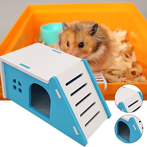 Floralby Small Pets House with Ladder Hamster Chinchilla House Villa Eco-Friendly Blue